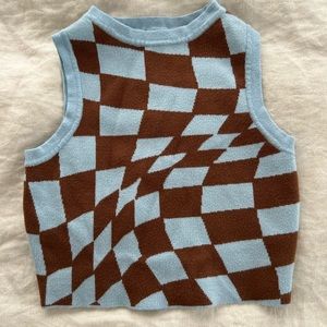 TIGER MIST Crop top Checkered XS NWOT